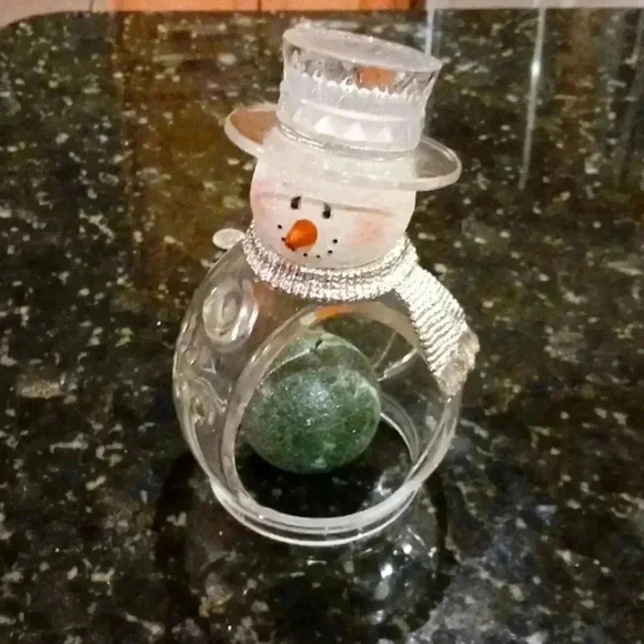 Other - A beautiful candle snowman..glass ..one of a kind...